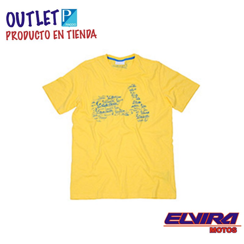 Camiseta Hombre Vespa Retro Amarillo