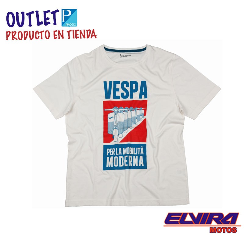 Camiseta Hombre Póster Mobilita Vespa Blanco